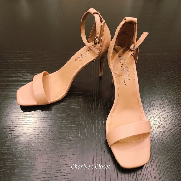 Wild Pair‎ Bethie Open-Toe Nude Minimalist Capsule Heels 10M NWB - Picture 4 of 15